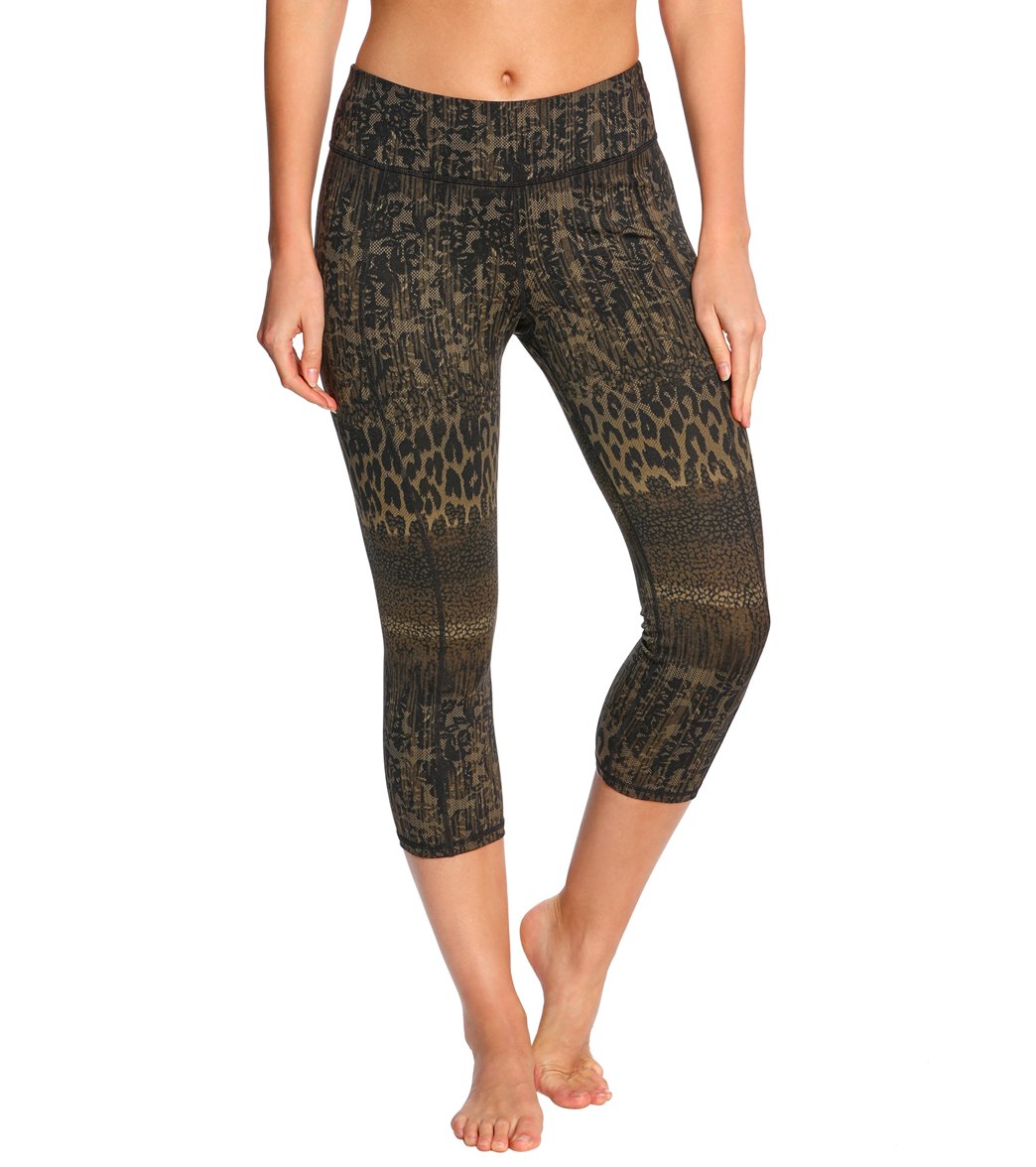 Betsey Johnson Performance Animal Lace Printed Yoga Capris