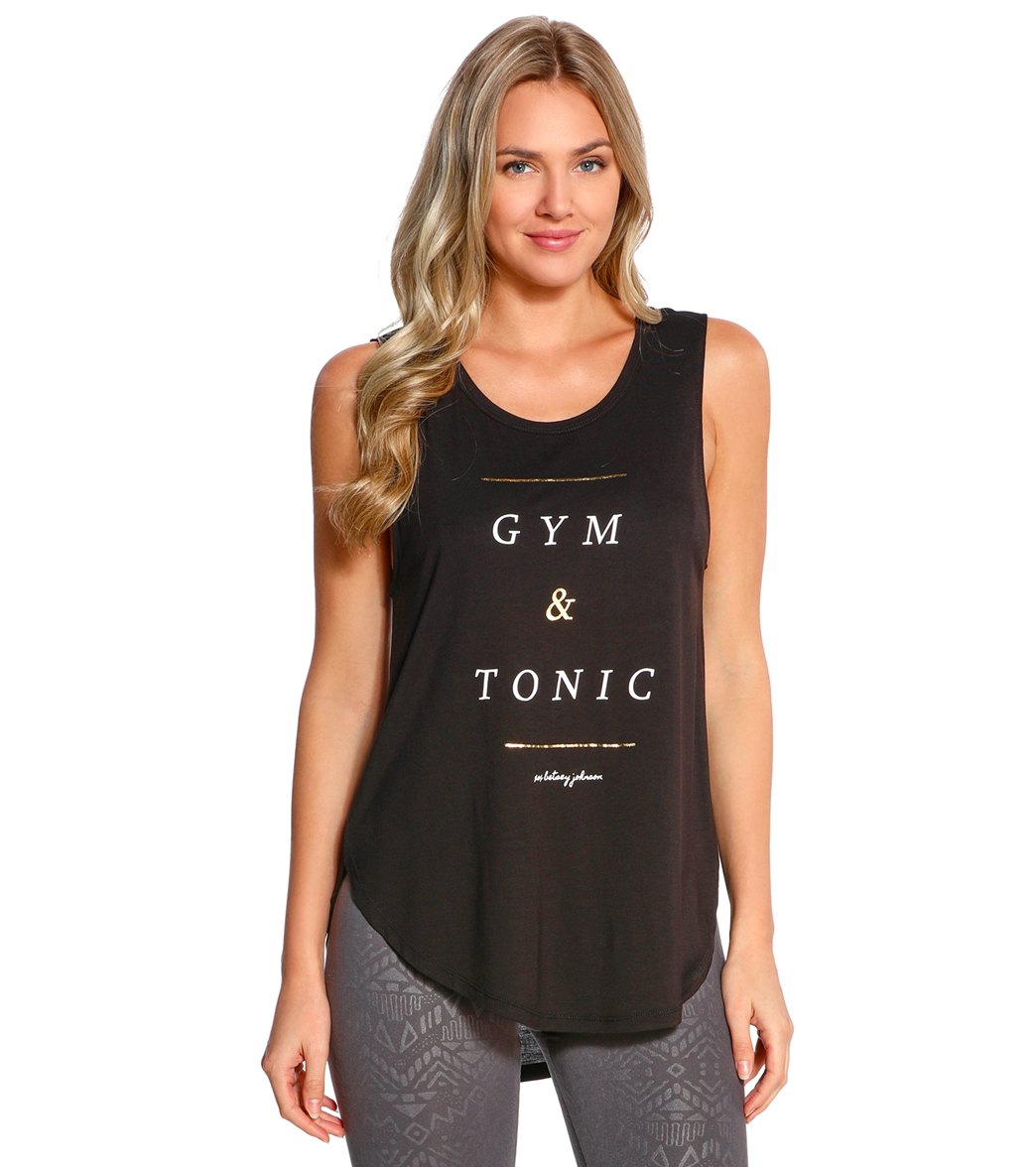 Betsey Johnson Performance Gym & Tonic Viscose Sidecut Tank