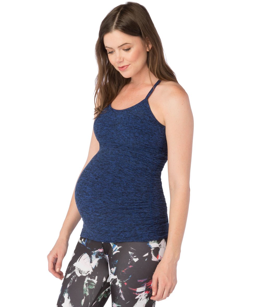 Beyond Yoga: Beyond the Bump Spacedye Maternity Slim Racerback Yoga Tank Top