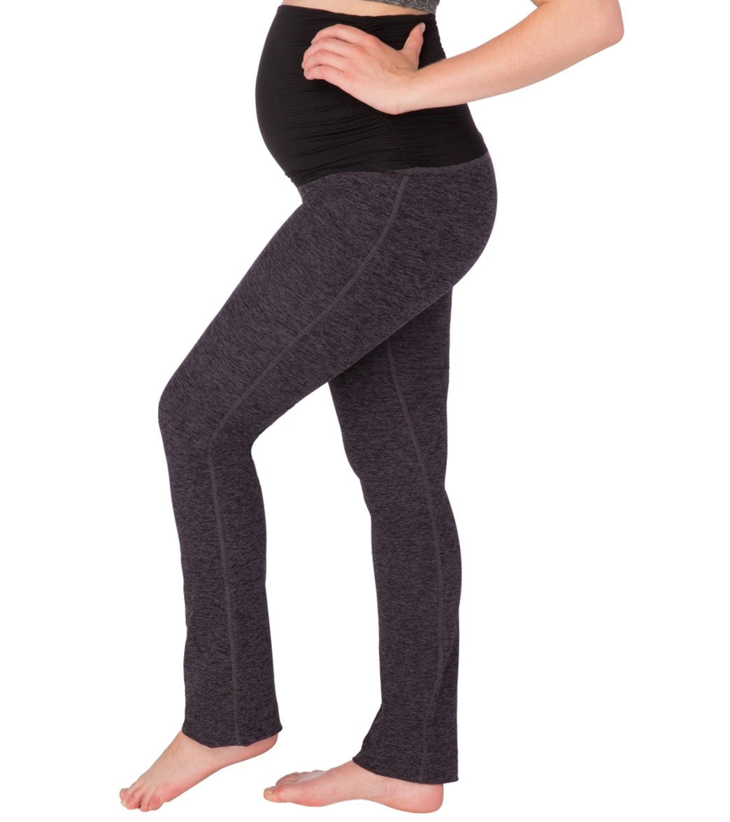 Beyond Yoga: Beyond the Bump Spacedye Fold Down Maternity Flare Pants