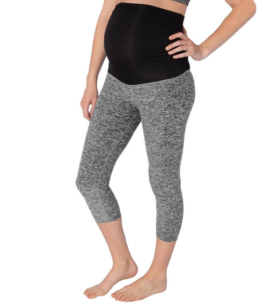 Beyond Yoga: Beyond the Bump Spacedye Fold Down Maternity Yoga Capris