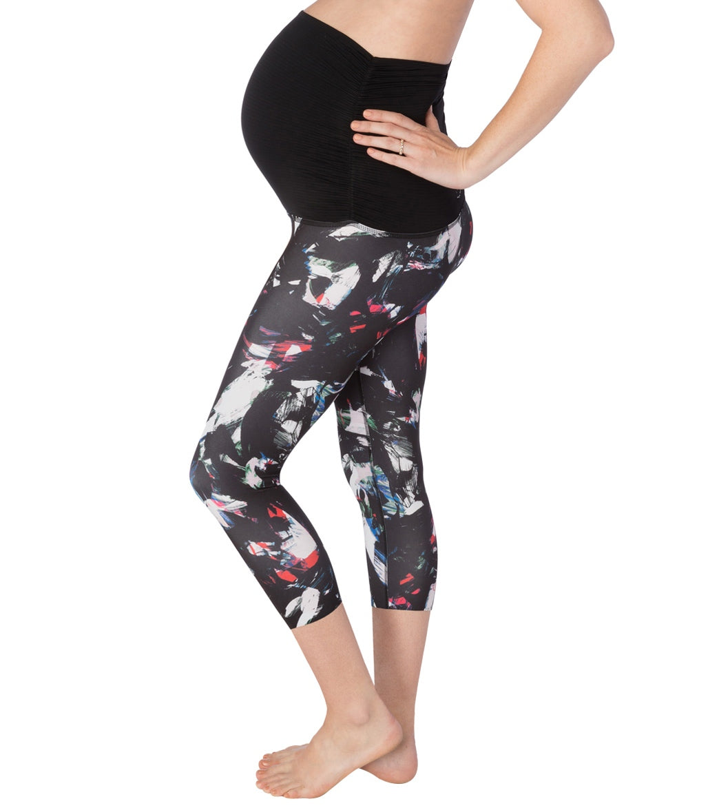 Beyond Yoga: Beyond the Bump  Lux Print Fold Down Maternity Yoga Capris