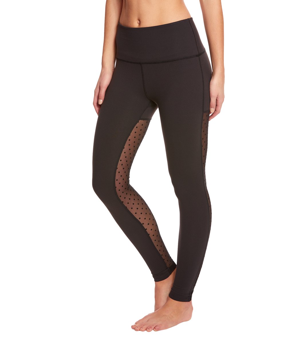 Beyond Yoga Polka Dot Mesh Back High Waisted Yoga Leggings